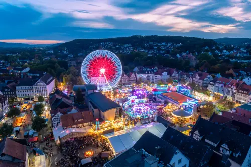 Lullusfest in Bad Hersfeld von oben mit Riesenrad
